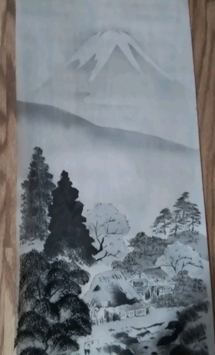 Vintage Japanese Kakejiku Inkwash Paintings 3 Scrolls