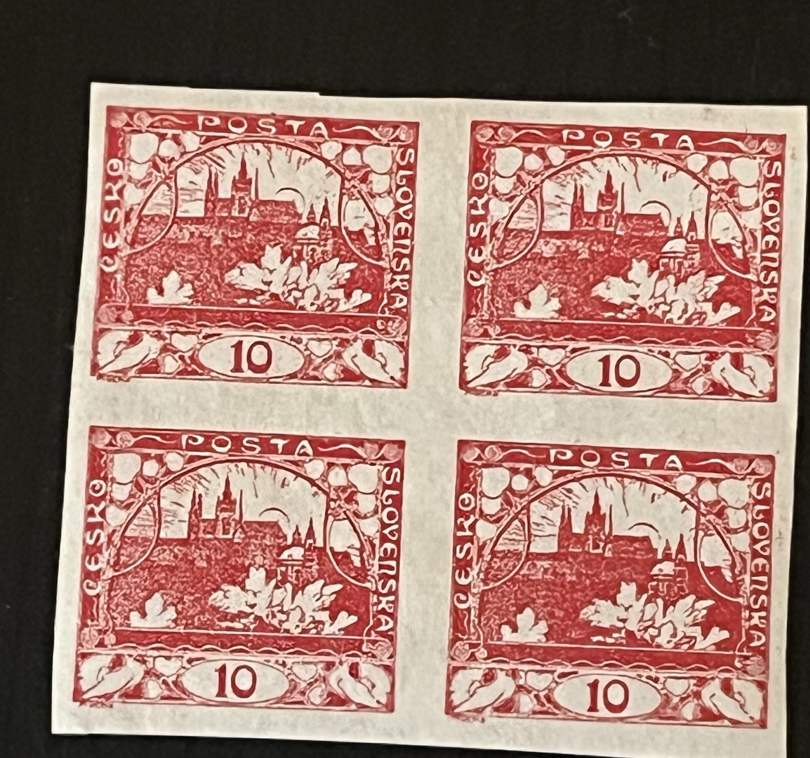 CZECHOSLOVAKIA - 1918, 12 Imperforated Blocks - MNH