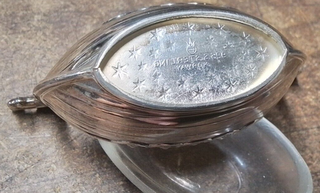 Theodore Olsen Norway Gilt Sterling Silver Viking Salt Cellar w/ Spoon