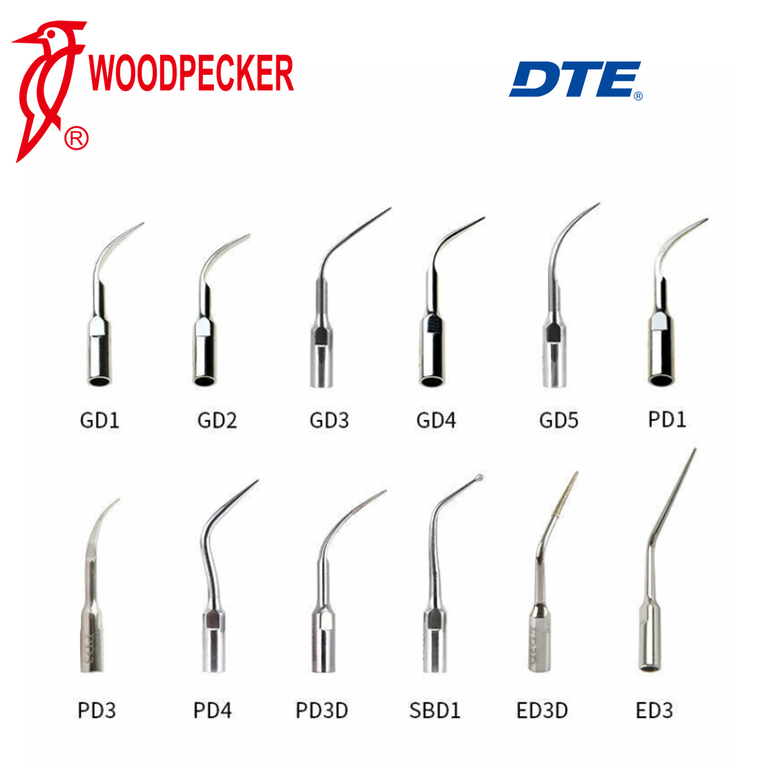 Woodpecker Dental Ultrasonic Scaler Tips Endo Perio Root Canal Tips GD1 PD1 ED1