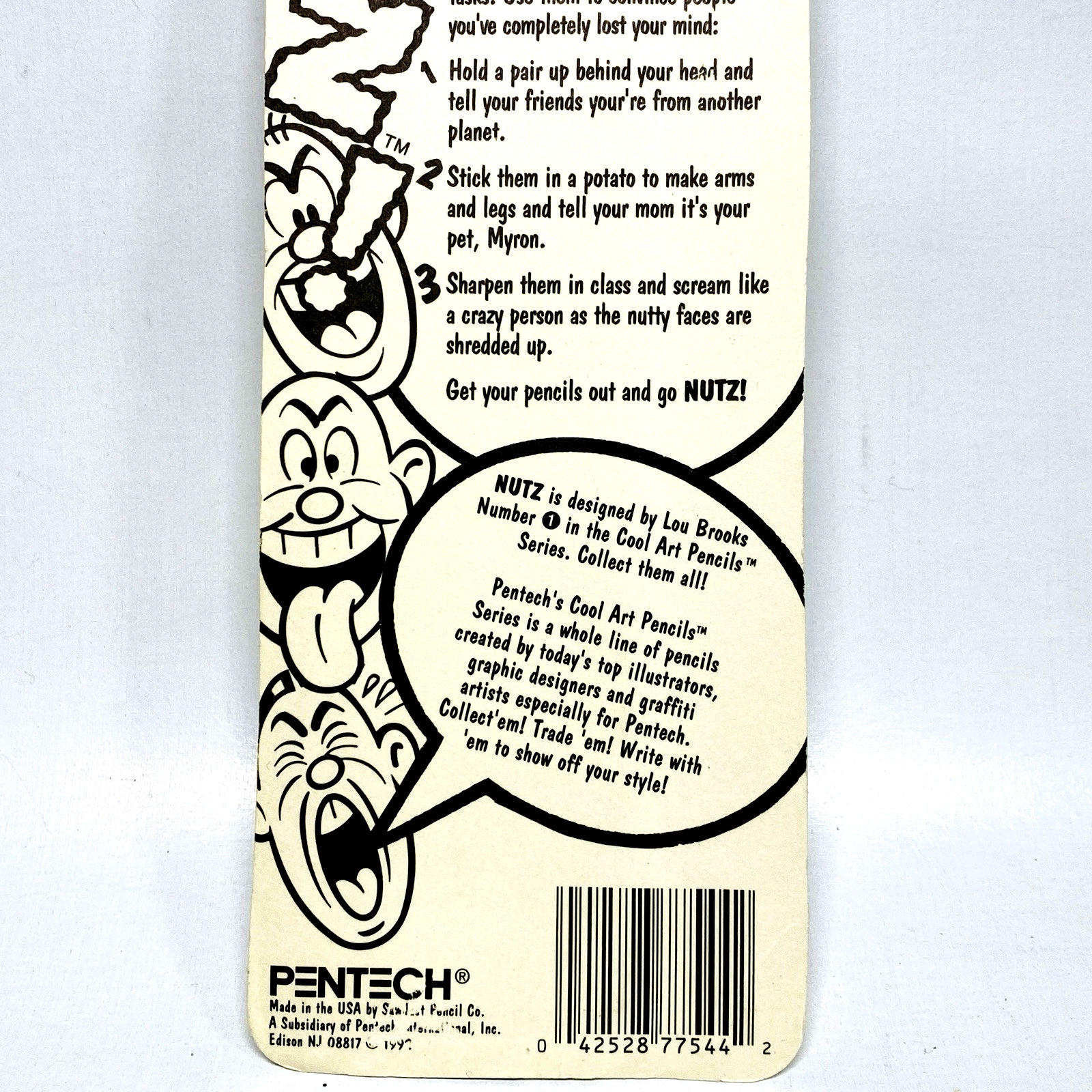 Vintage Lou Brooks Pentech Pencil 5 Loony No. 2 Set 1992 Nutz Retro Cool Art