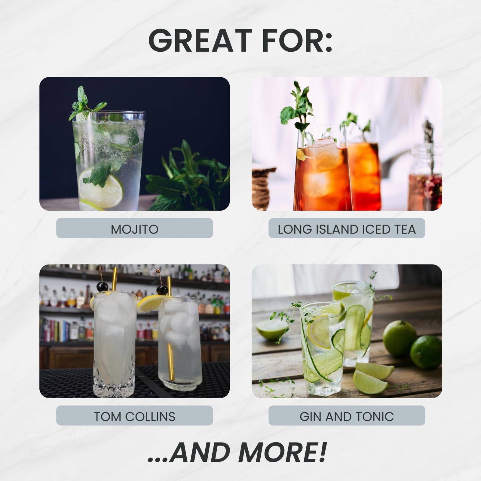 A Bar Above Stainless-Steel Cocktail Straws, Standard (Thin), Stainless Steel