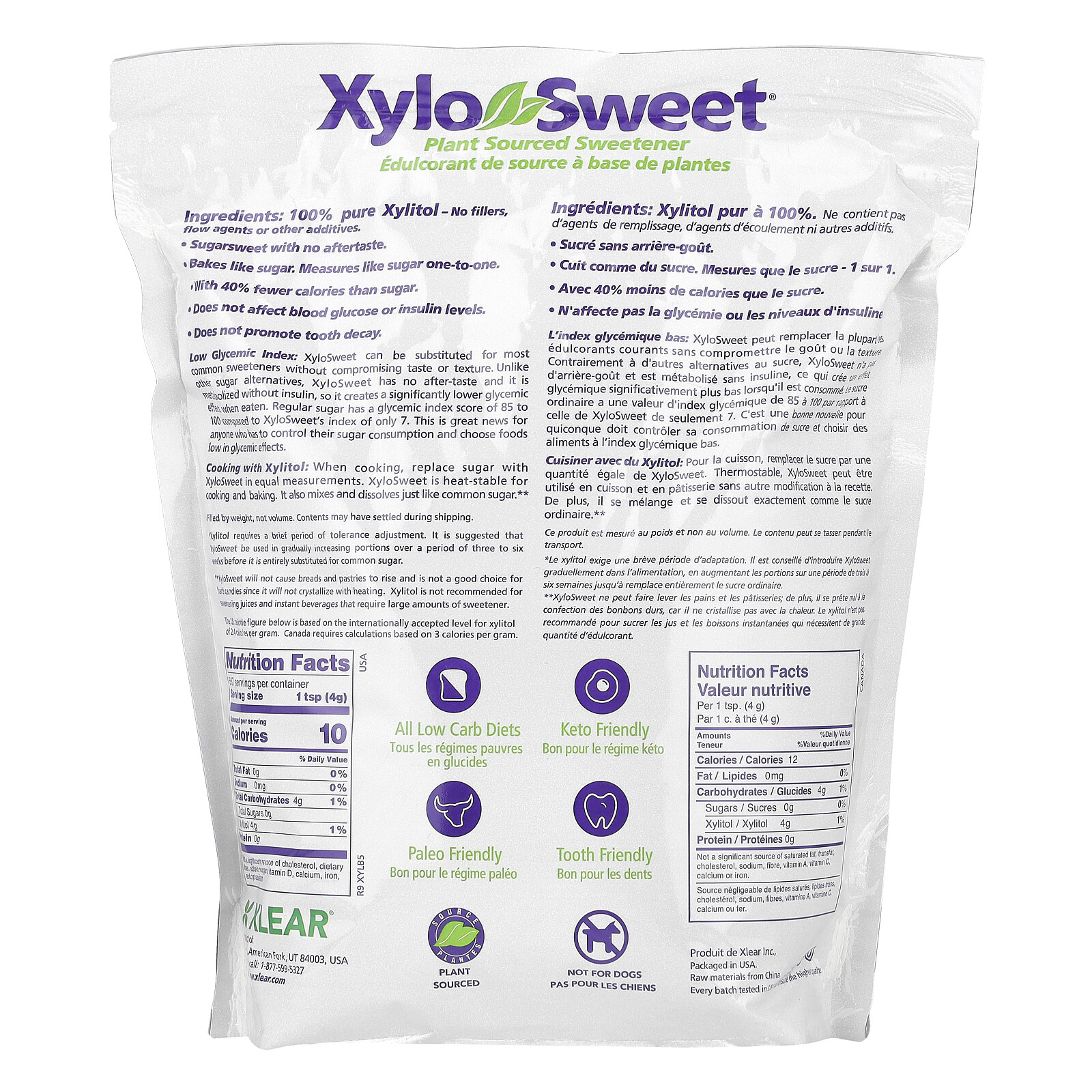 Xlear XyloSweet Plant Sourced Sweetener 5 lbs 2 27 kg Gluten-Free, Halal, Kosher