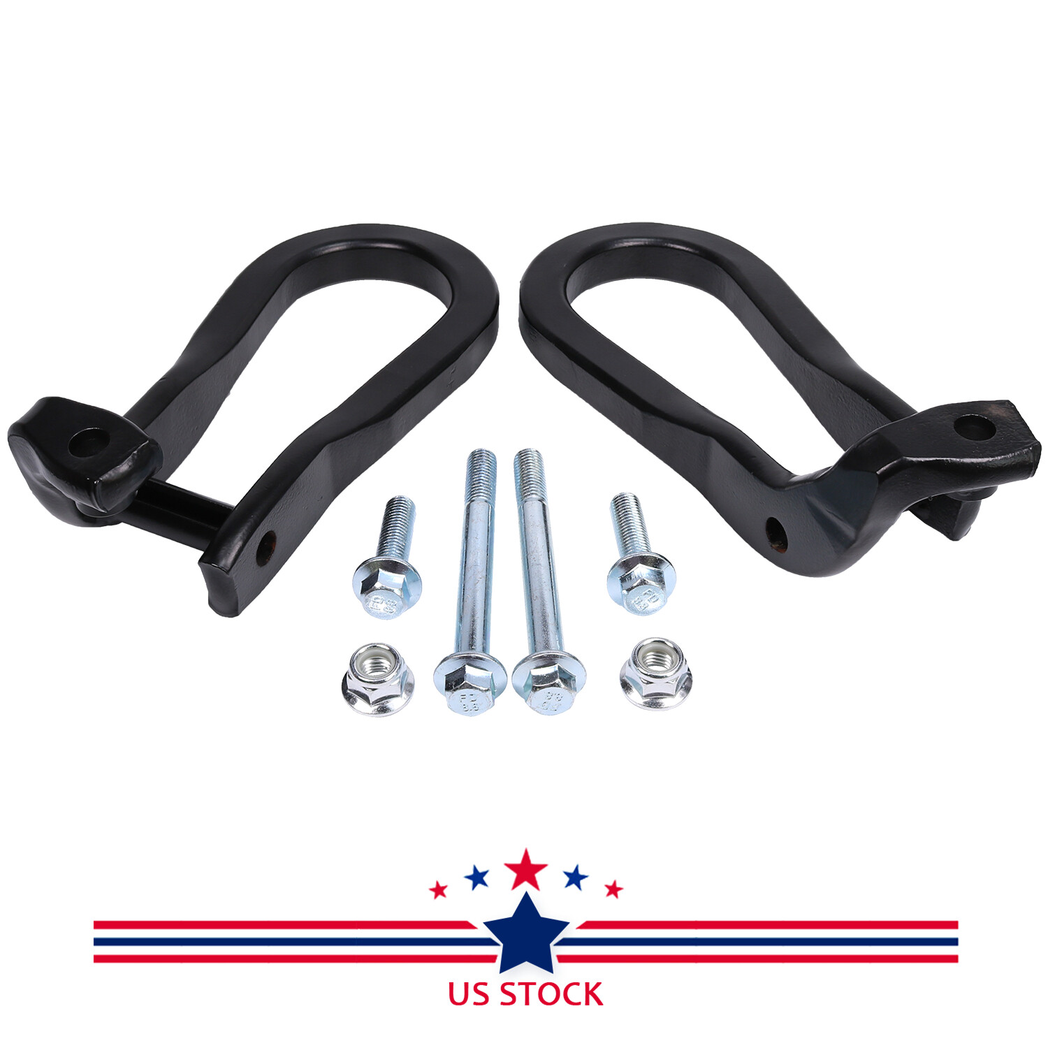 Pair Black Tow Hooks Kit 84072464 For 2015-2019 Silverado Sierra 2500HD & 3500HD