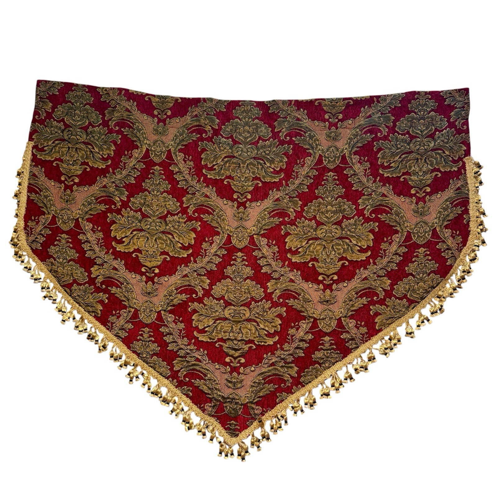 CROSCILL Imperial Empress CURTAIN Valance Brocade Red Gold Tassels Tapestry EUC