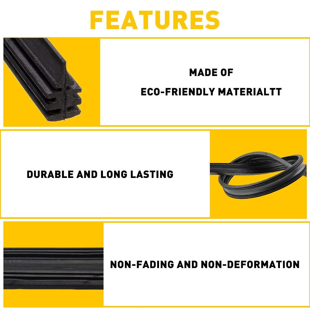 8PCS Universal 28 Inch Car Bus Silicone Frameless Windshield Scraper Refill-