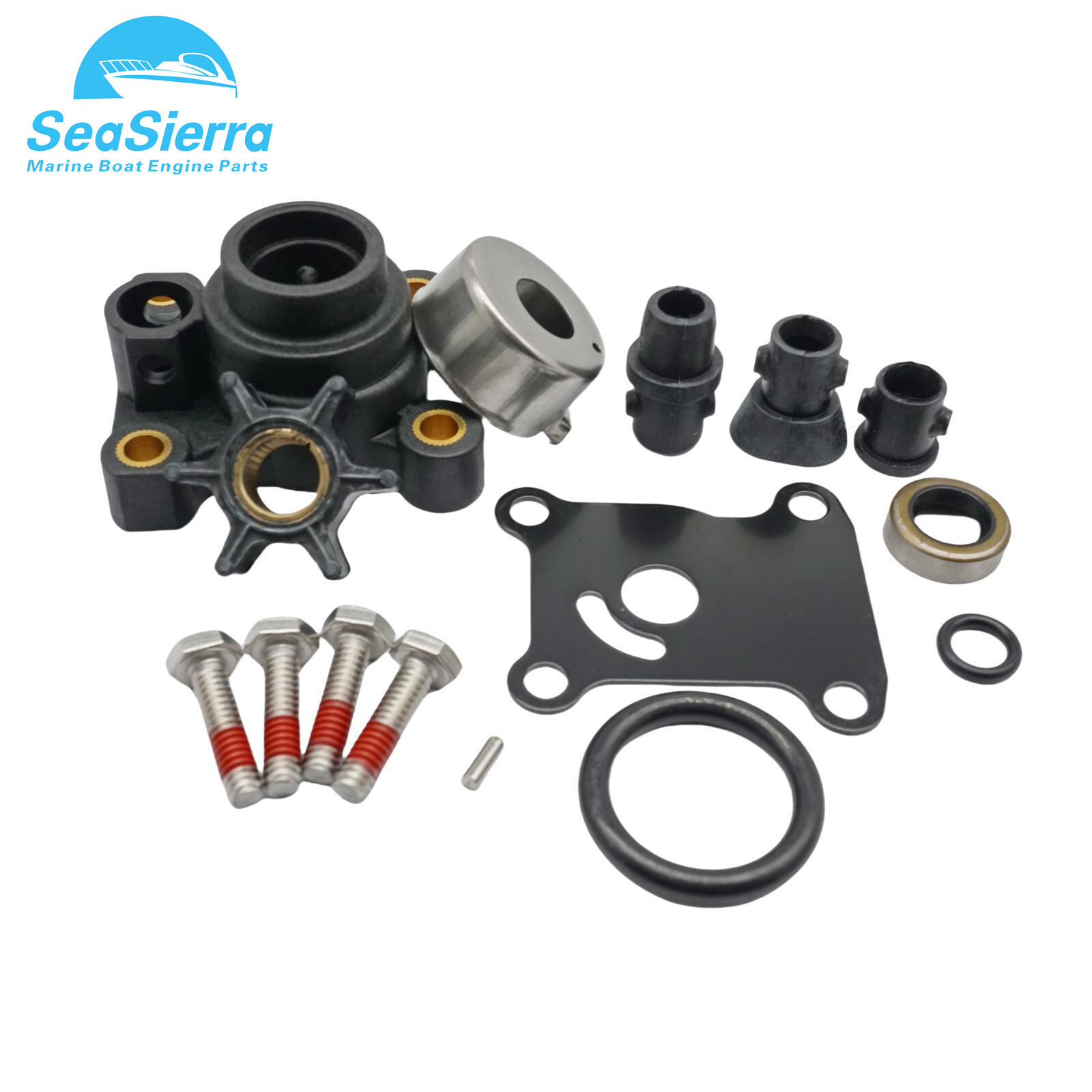 Water Pump Impeller Kit for Johnson Evinrude 9.9-15HP 1974-2007 Replaces 394711