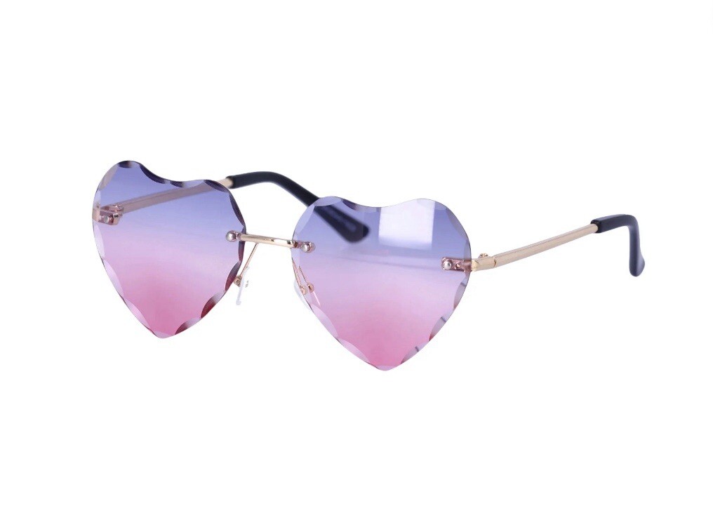 JUSTICE Girls Fashion Ombre Heart Sunglasses 100% UV Protection • Purple & Pink