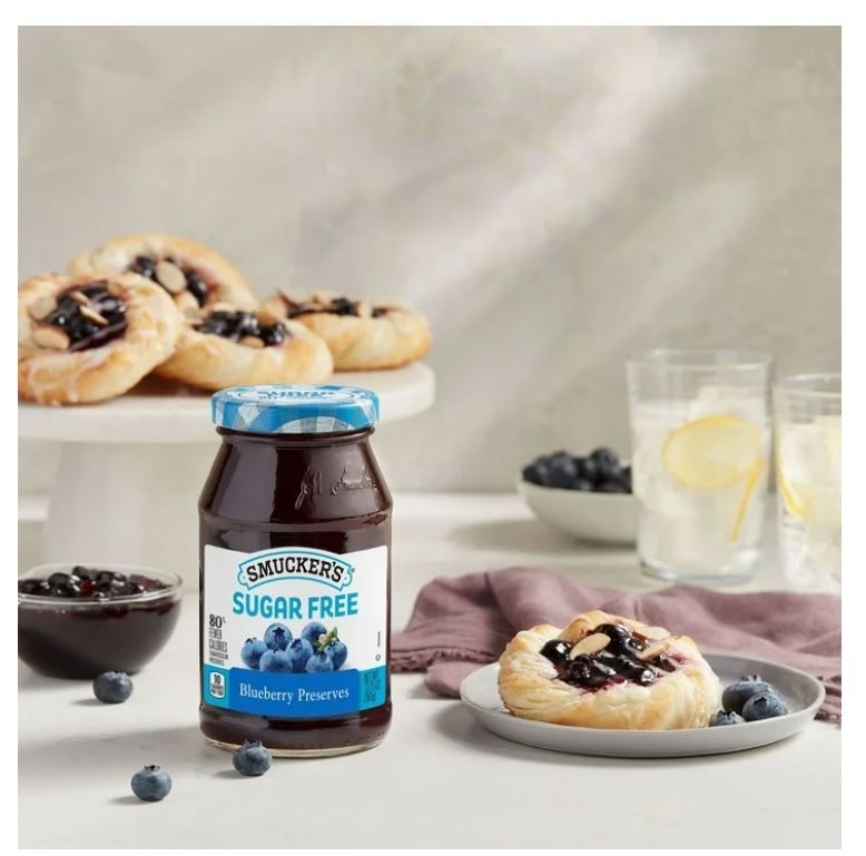 2 pack Smucker's: Blueberry Sugar Free Preserves, 12.75 oz New