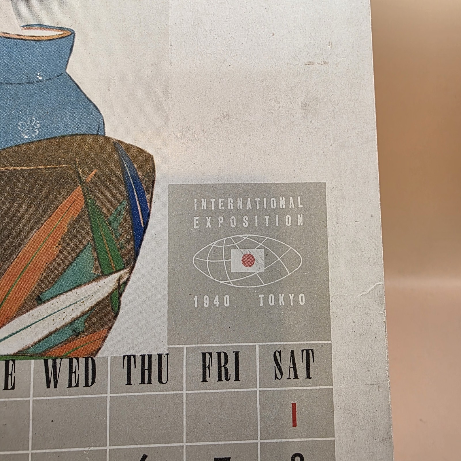 RARE XII Olympiad Ephemera Tokyo Japan 1938 Calendar WWII Canceled 1940 Olympics