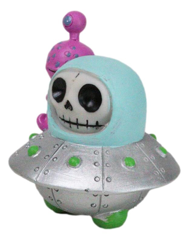 Furrybones UFO ET Alien Planetary Space Ship Dish Skeleton Figurine Furry Bones