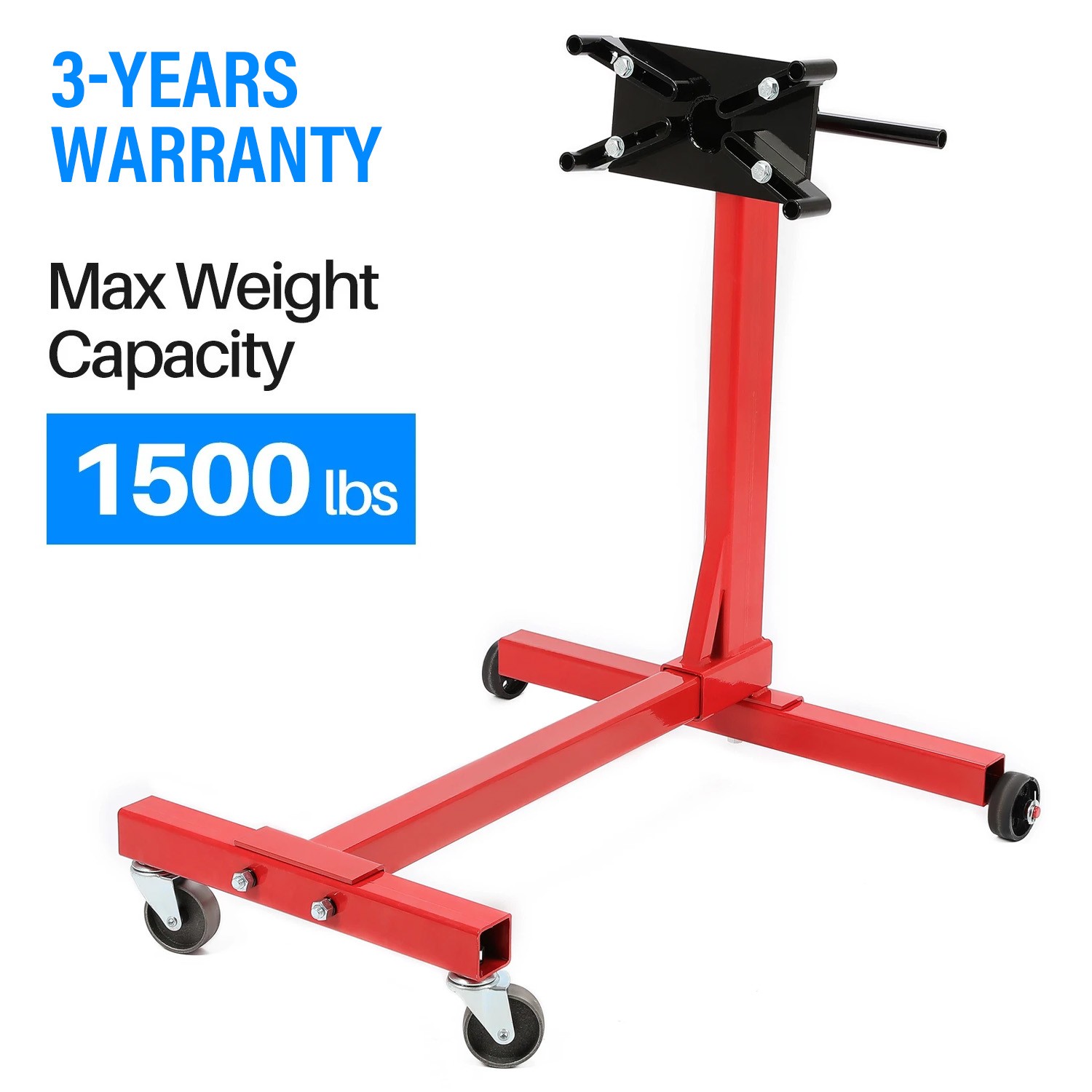 1500LBS Steel Engine Stand 360 Degree Rotating Head Adjustable Mounting Red