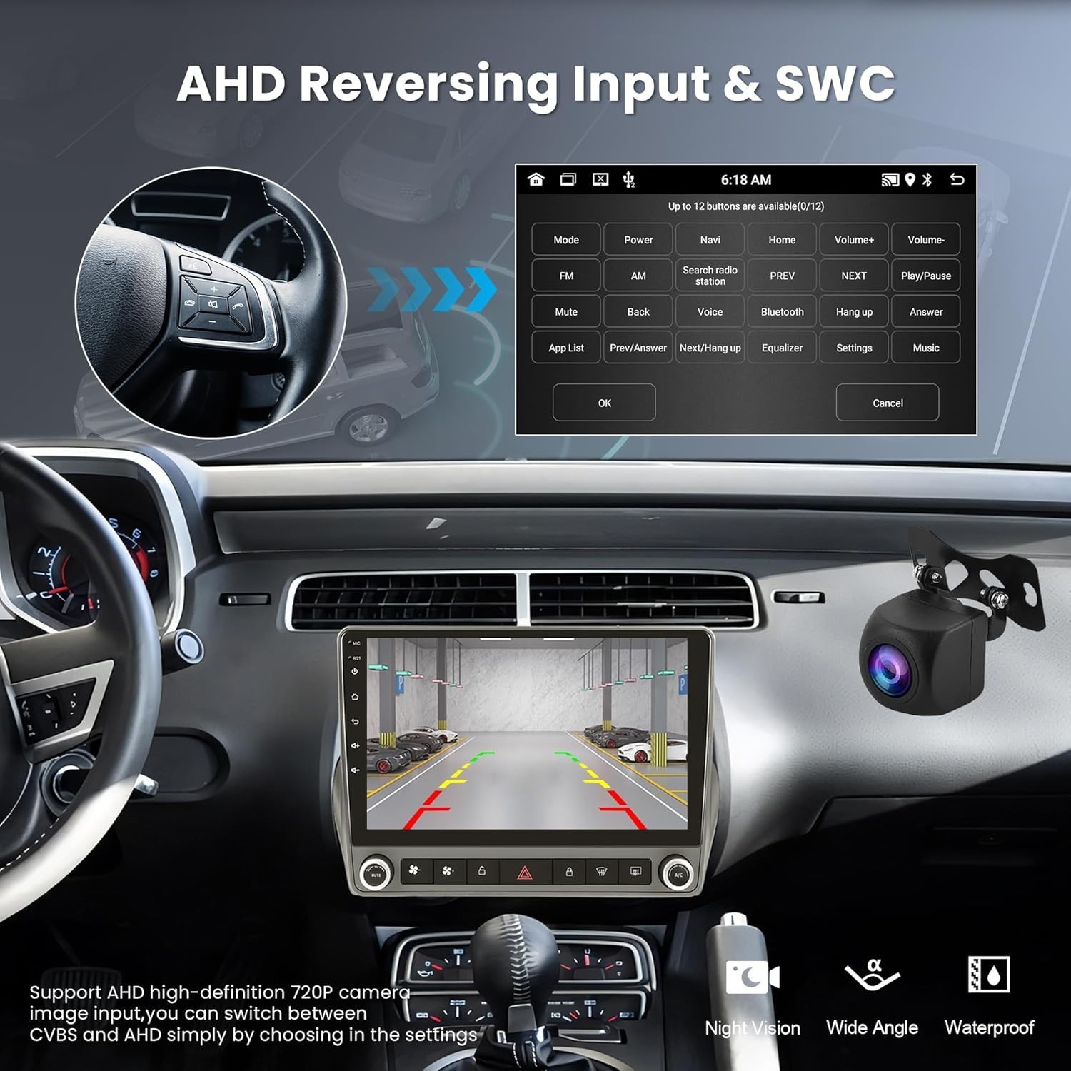 For Chevrolet Camaro 2010-2015 Android 15.0 Apple CarPlay Car Stereo Radio GPS