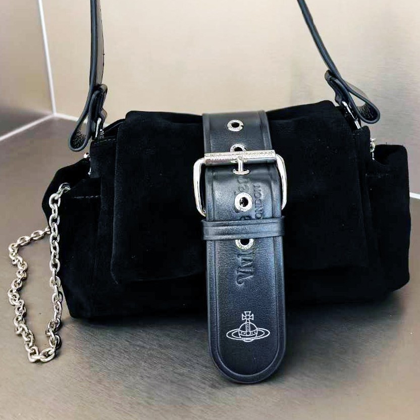 Vivienne Westwood Hazel Treasure Handbag Suede Black outlet F/S JP [DDP]