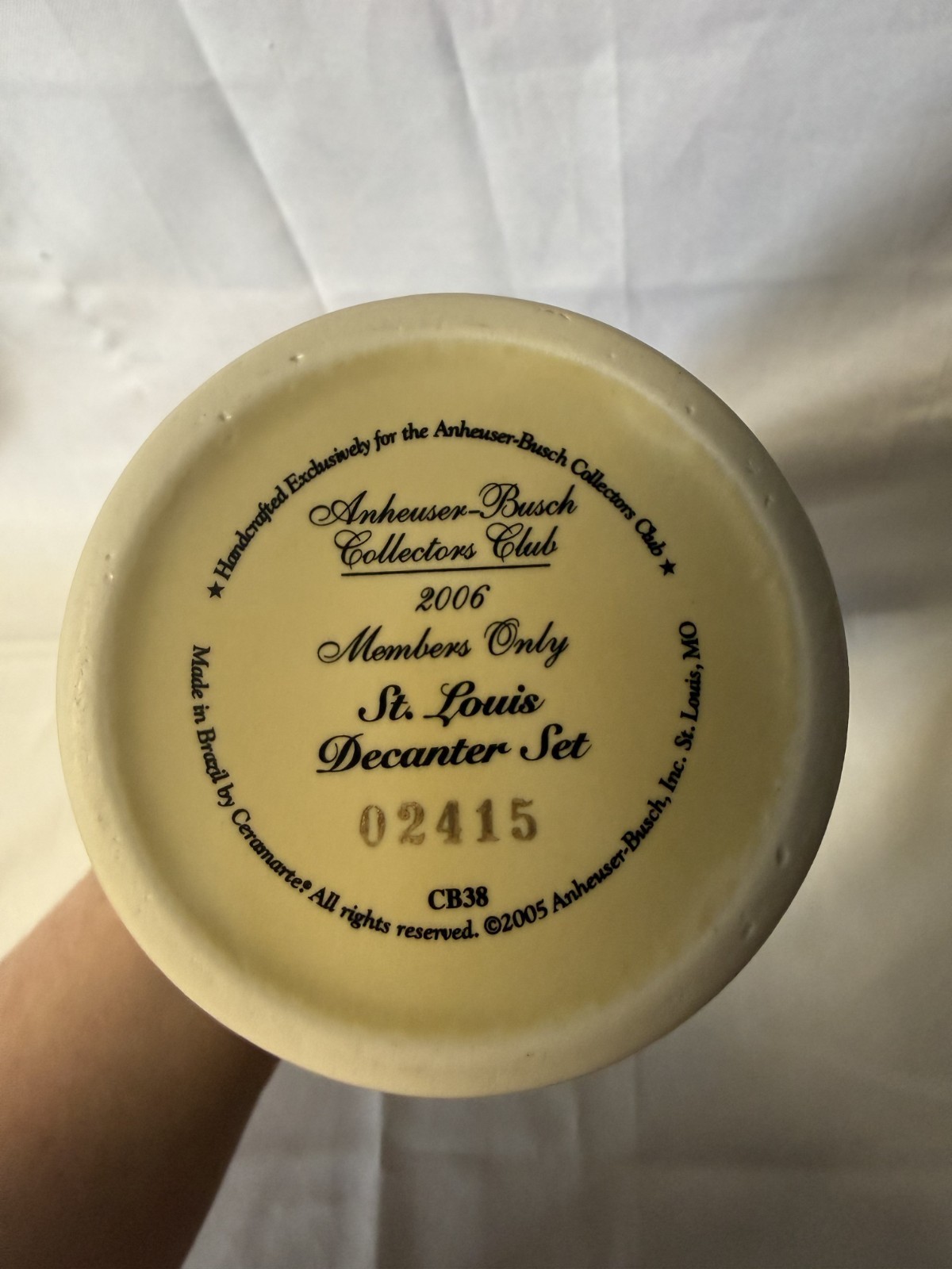 St. Louis Decanter Set CB38 Anheuser-Busch Collector's Club 2006