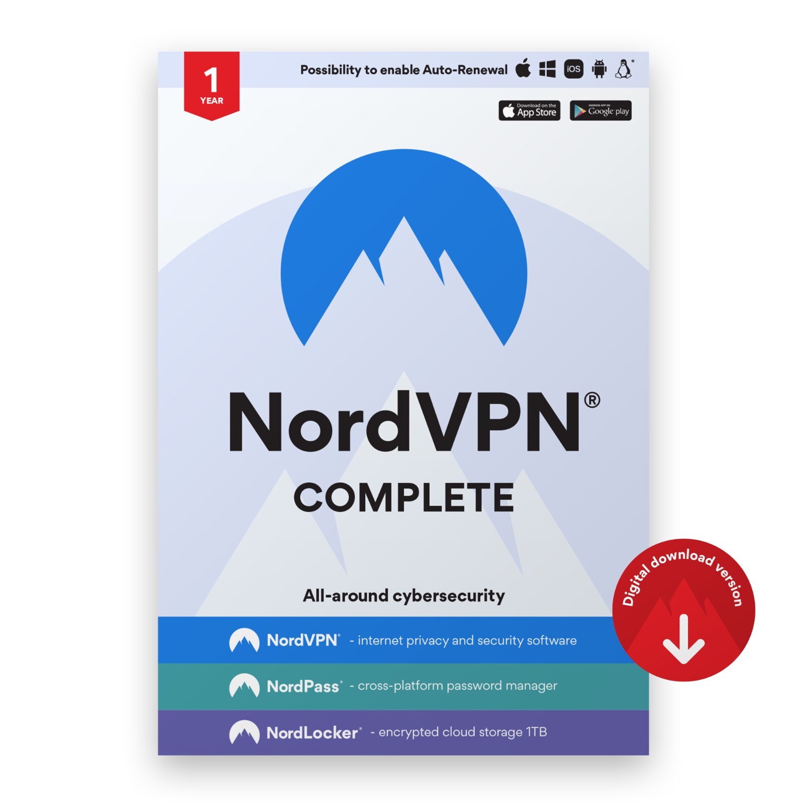NordVPN Complete — 1-Year VPN & Cybersecurity Software Bundle Subscription