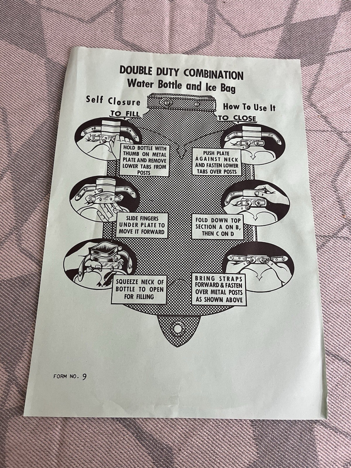 Faultless Rubber Combination Hot Water Bottle & Ice Bag Vintage 1950's Red w/Box