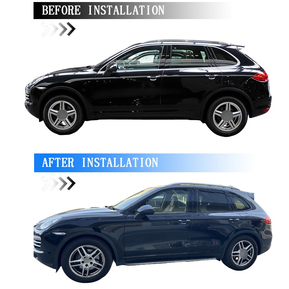 Glossy Black Chrome Delete Window Trims For Porsche Cayenne 2010-2016