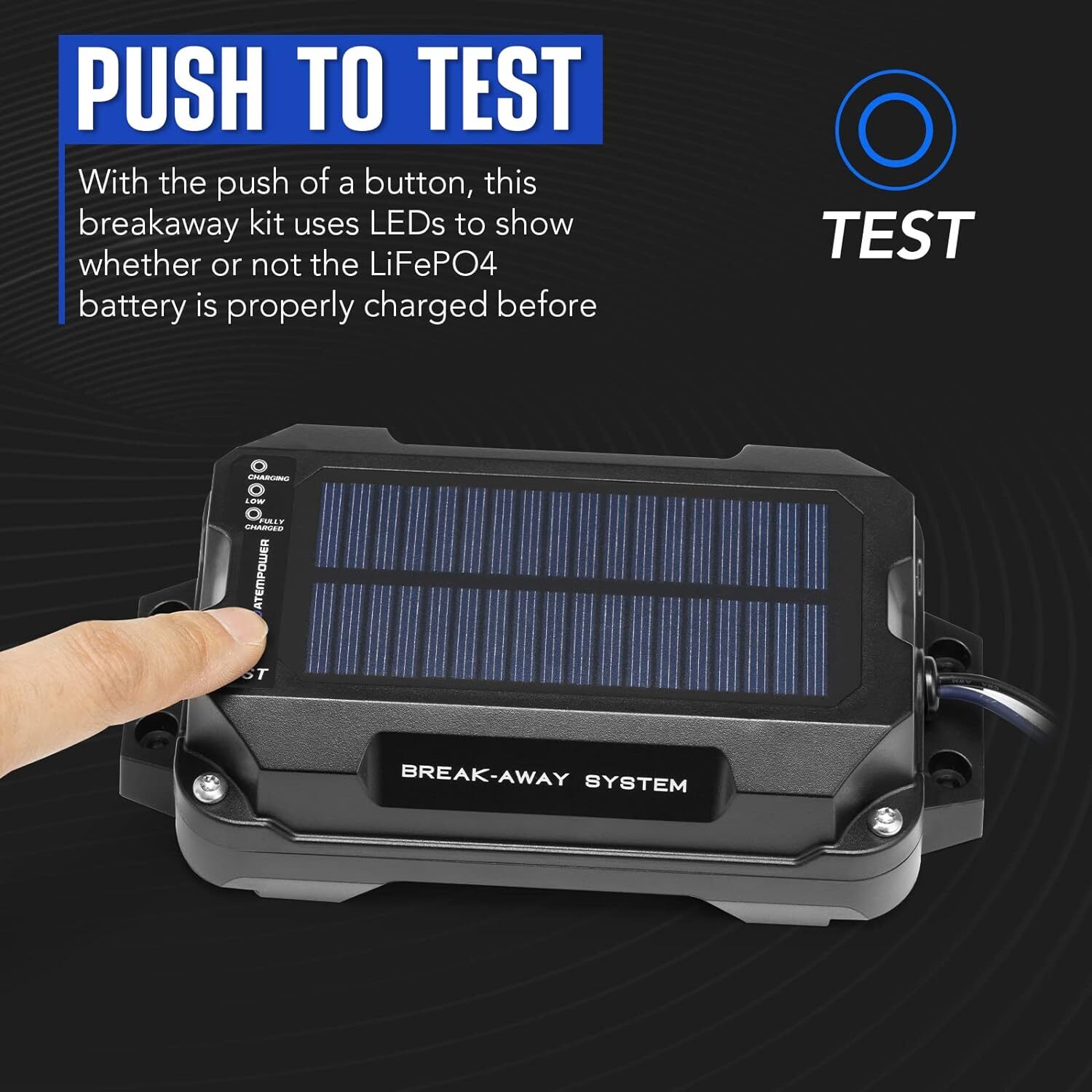 Trailer Breakaway Kit Brake Controller with Switch 12V 3AH LifePO4 Lithium