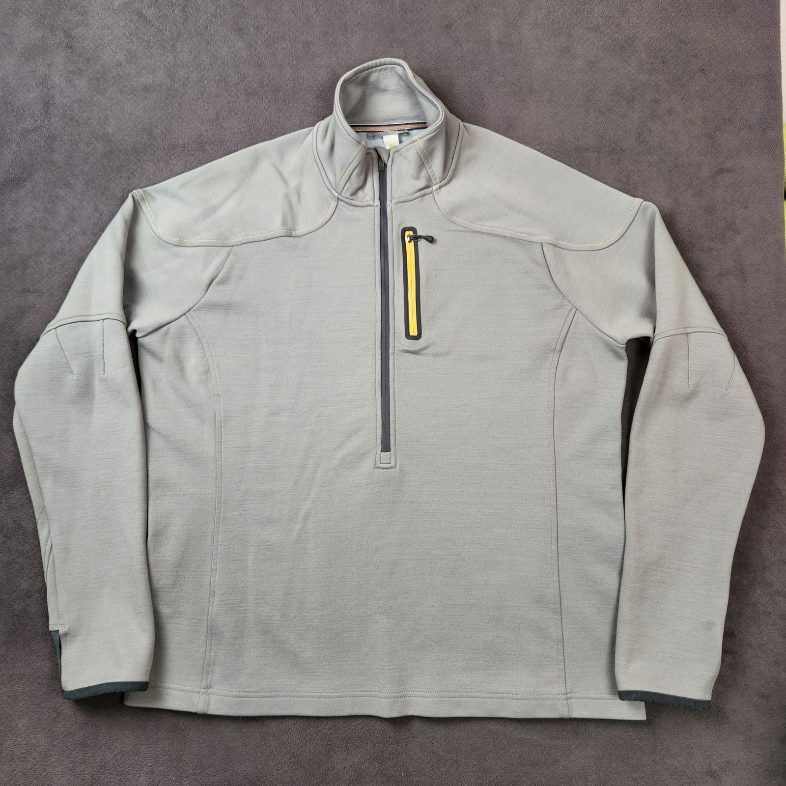 Smartwool Quarter Zip Pullover Mens XL Gray Merino Wool Nylon Activewear Sweater