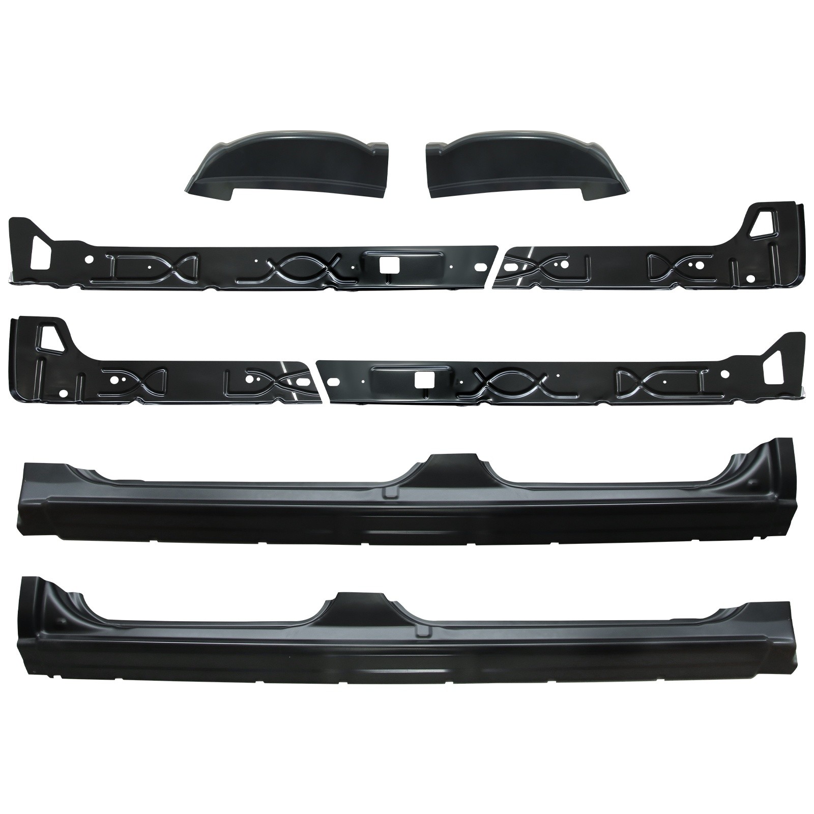 For Silverado Sierra 1500 99-07 Crew Cab Outer& Inner Rocker Panels& Cab Corners