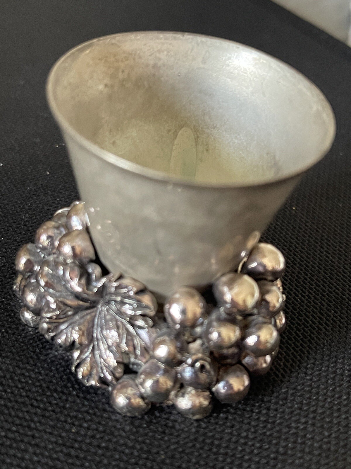 Godinger Silver Plated Cup Heavy Base Grape Design 2 Inches Tall