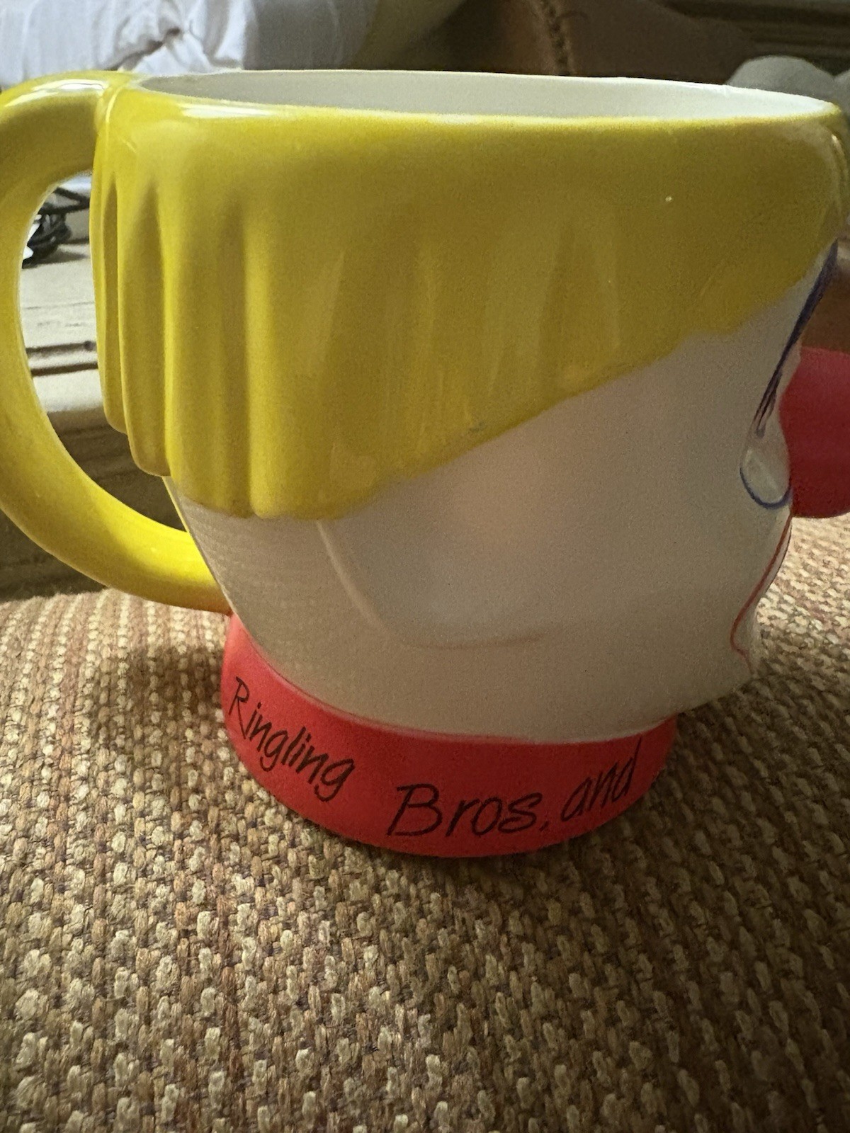 Ringling Bros Barnum & Bailey Circus Blonde Haired Clown Plastic Cup Mug