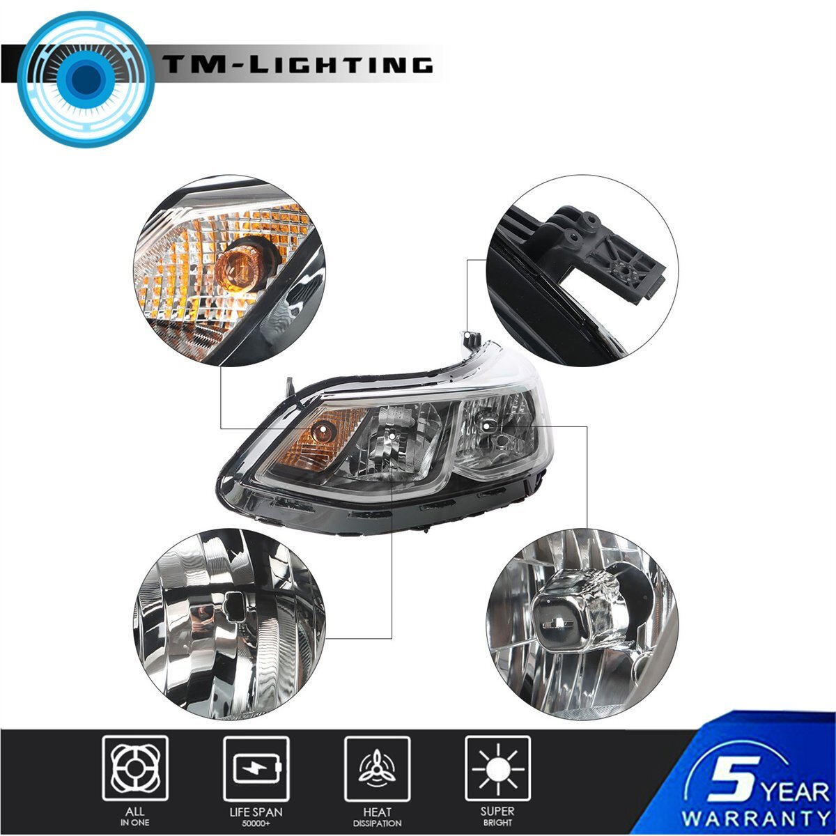 Headlights Headlamps For 2016 2017 2018 19 Chevrolet Cruze Sedan Pair Set