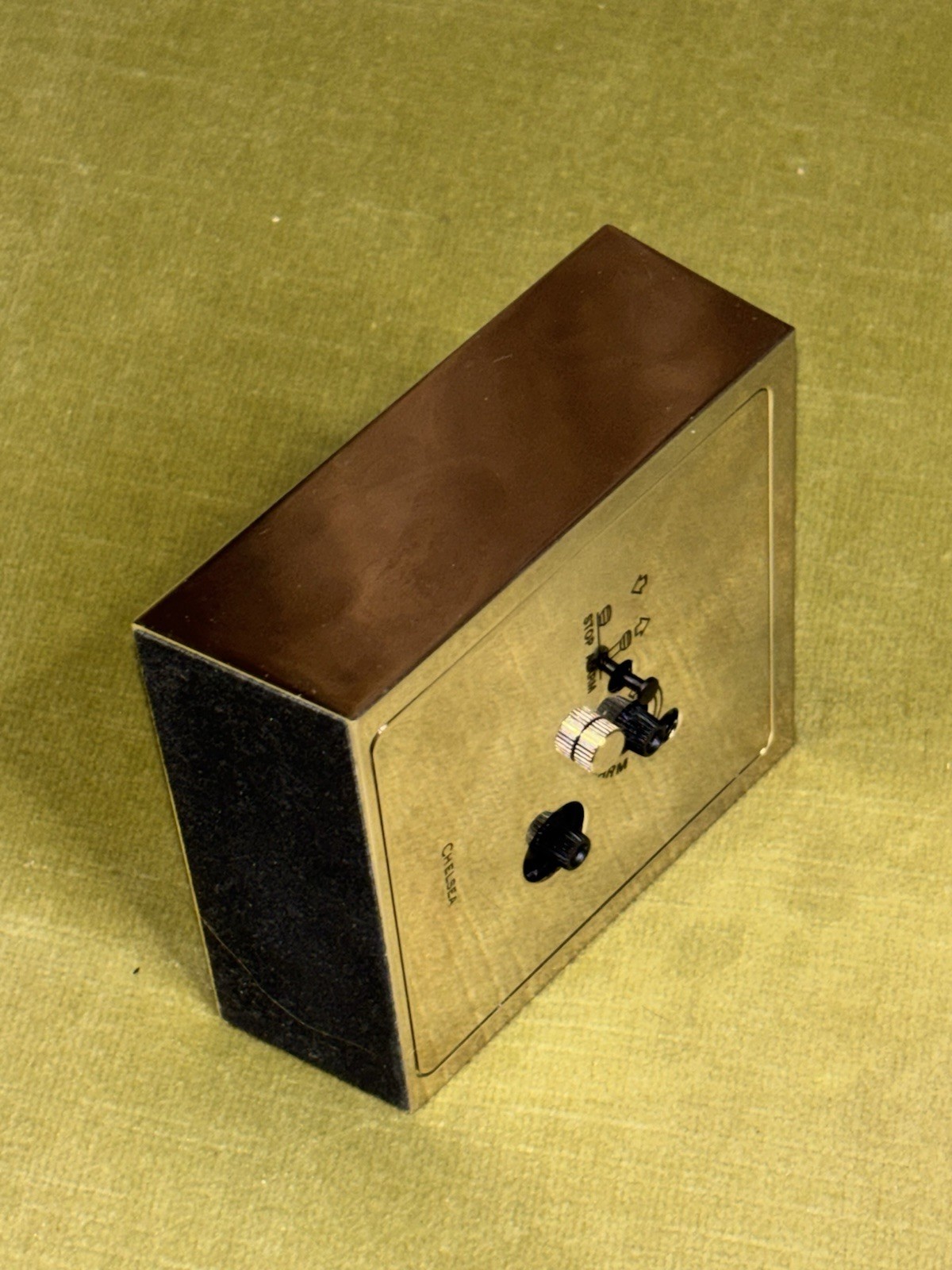 Chelsea Polished Nickle Art Deco Desk Alarm Clock German Quartz Movment 3"