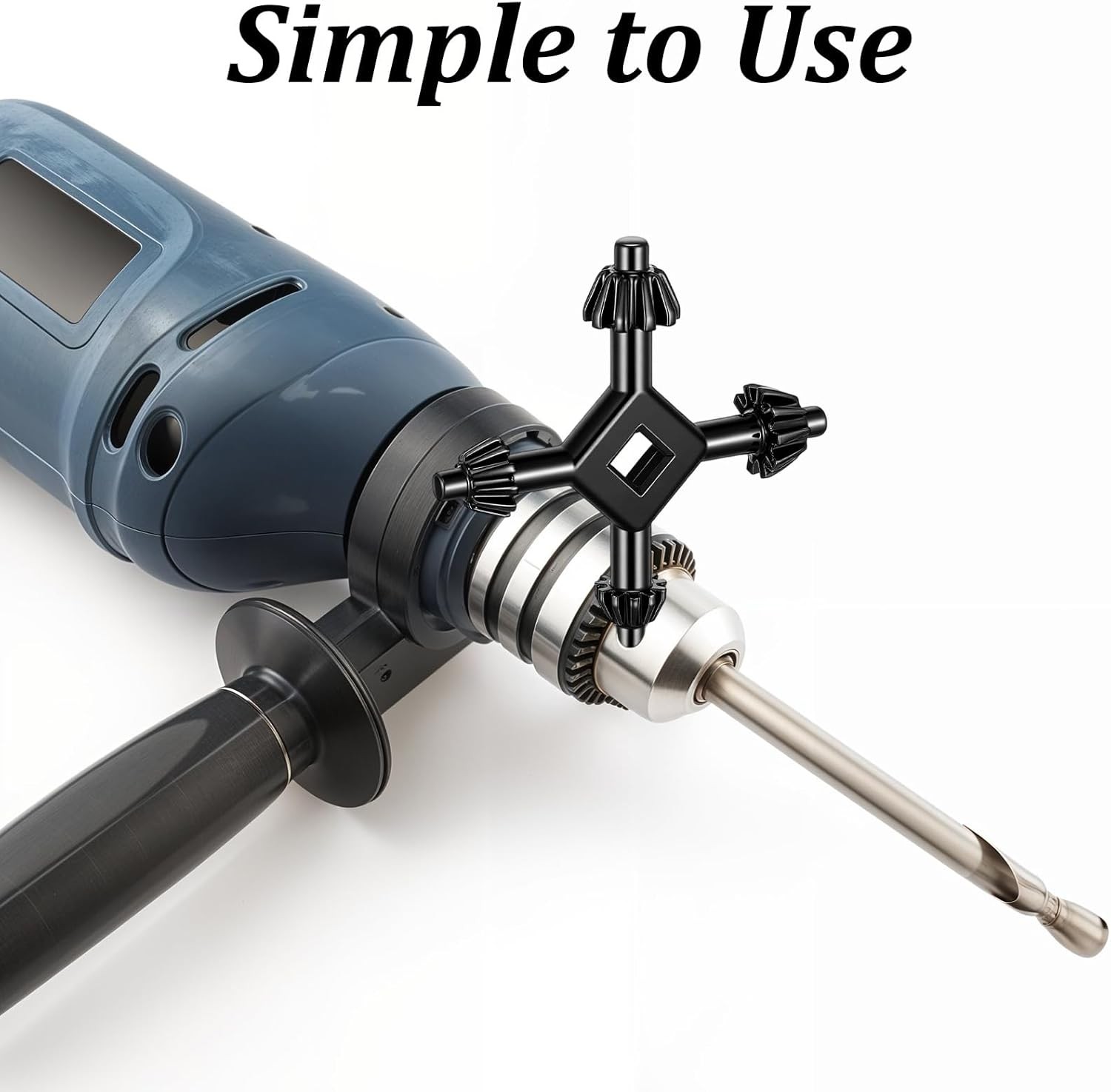 4 in 1 Drill Chuck Key Wrench 4 Way Hand Key Tool For Tighten Drills 3/8" 1/2"