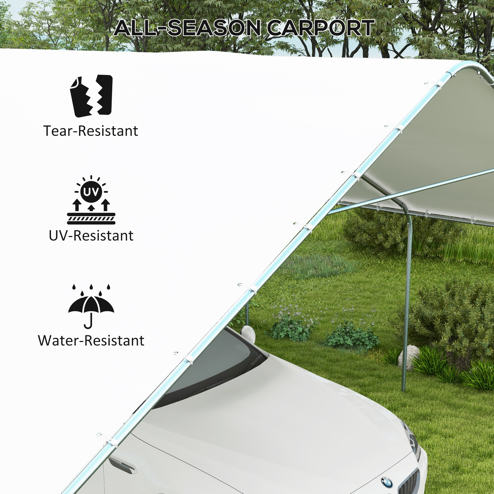 Outsunny 19' x 19.5' Heavy Duty Carport Portable Garage and Party Tent