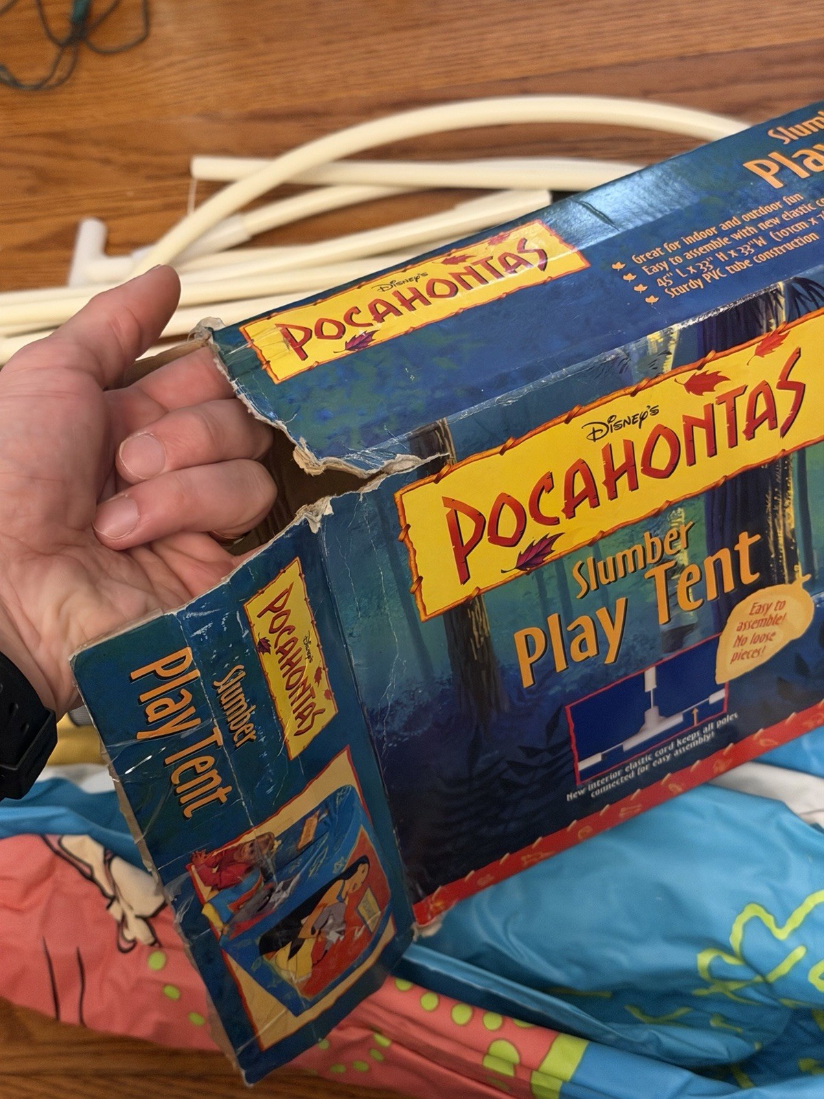 RARE Vtg Disney Pocahontas Vinyl Slumber Kids Play House Camp Tent 40x30x44 Used