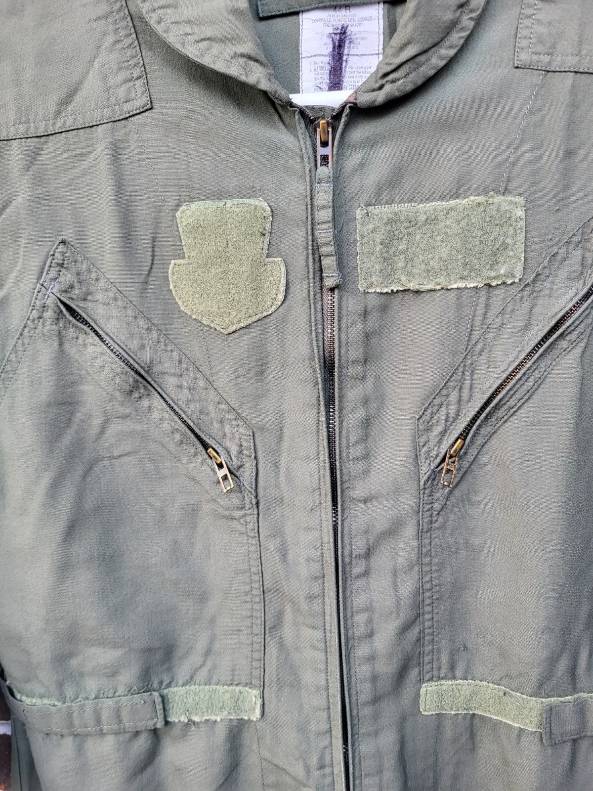 USAF Coveralls Flyers CWU-27P Summer Mens Size 44R Green 90s Military