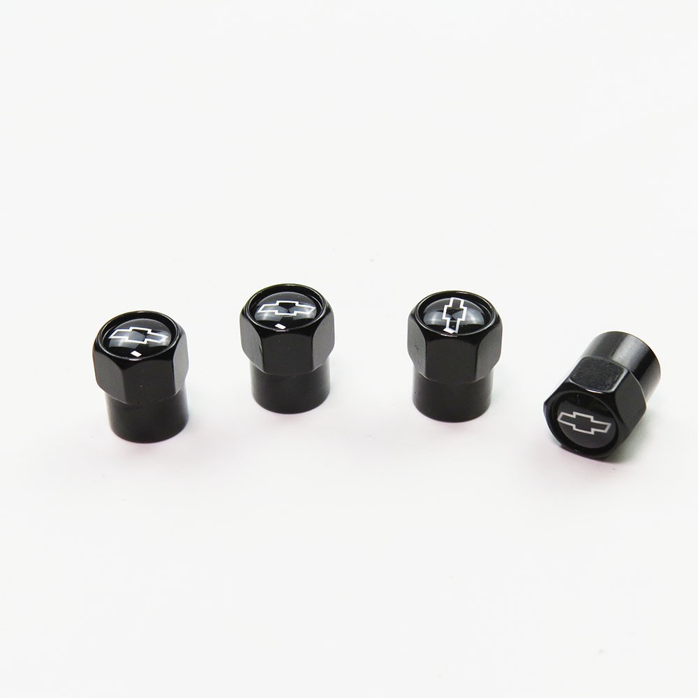 Compatible with Chevy Black 4Pcs Tire Valve Stem Caps Black Anodized Aluminum