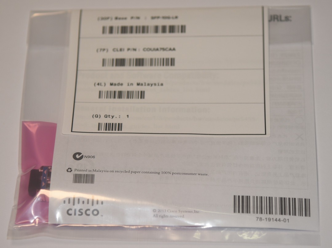 NEW Sealed Cisco SFP-10G-LR 10GBASE-LR SFP+ 1310nm 10km *US Shipping*