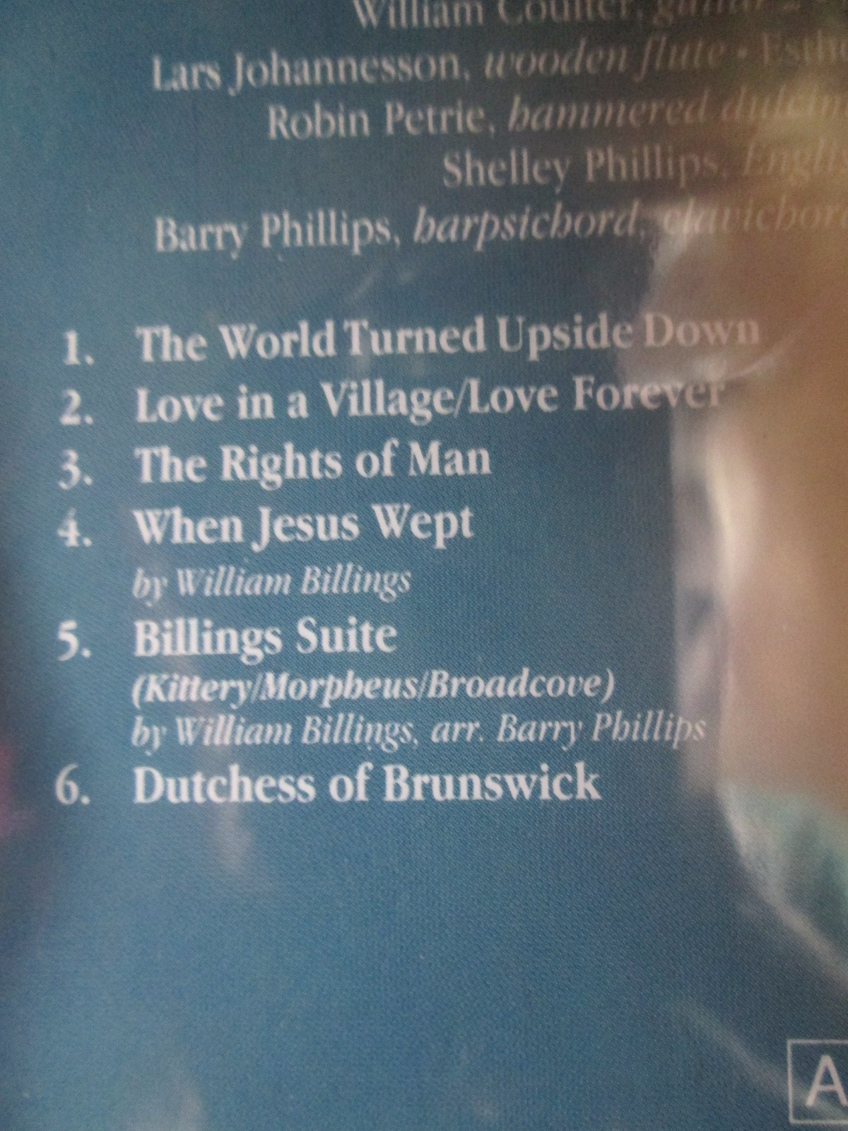 COLONIAL REV WAR TUNE MUSIC CD 18TH C BARRY PHILLIPS WORLD TURNED UPSIDE DOWN NT