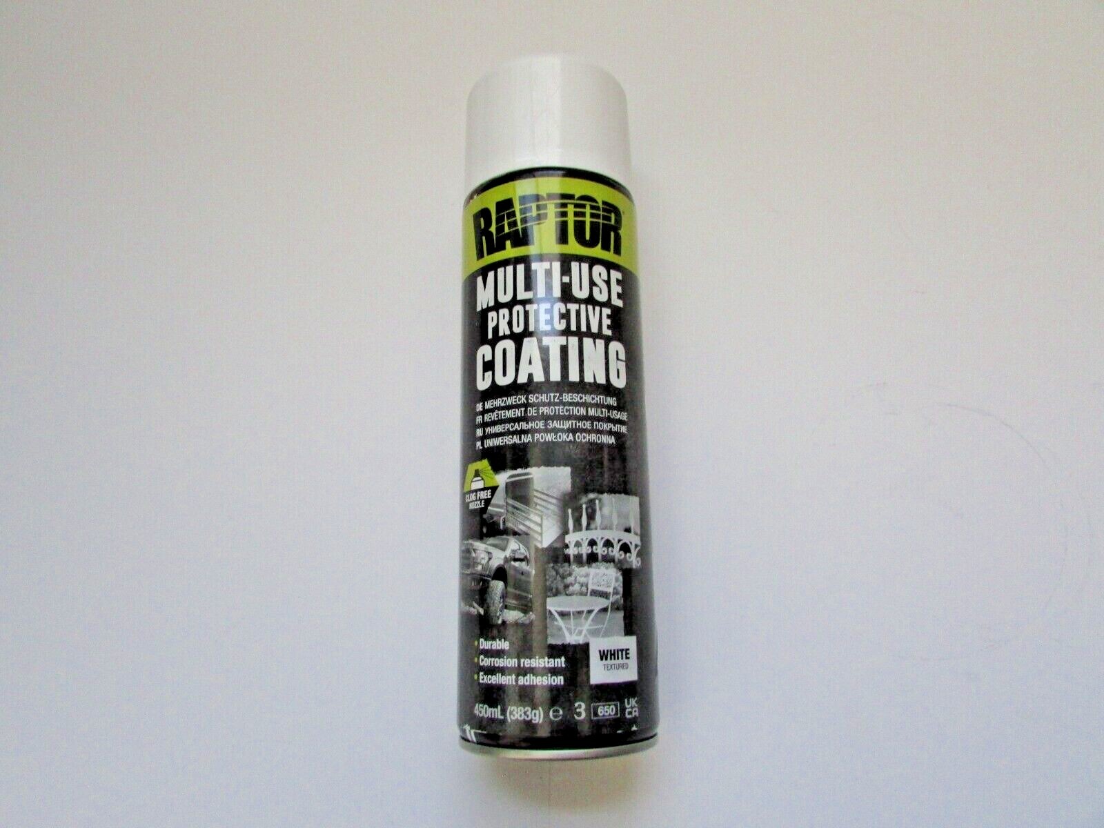 UPOL Raptor 1K Bed Liner Anti-Corrosion Textured Spray Can White 450ML