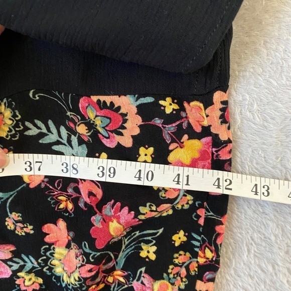 Jessica Simpson Julia Fringe Fairy Whimsigoth Kimono Women S/M Black Floral Boho