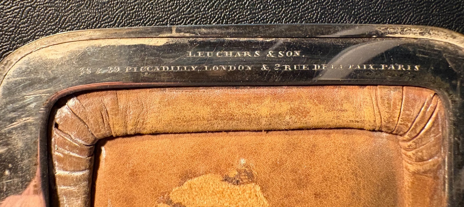 Antique 1875 Victorian Sterling Silver and Alligator Card Case Leuchars & Sons