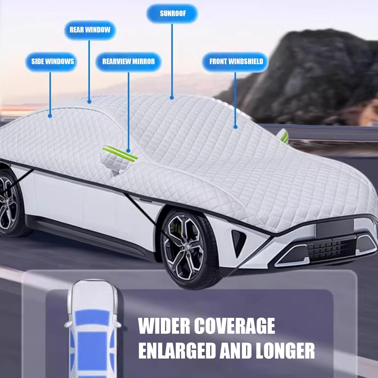 Car Roof Cover Hail Protector Waterproof Snow Proof Sunshield Outdoor Protective