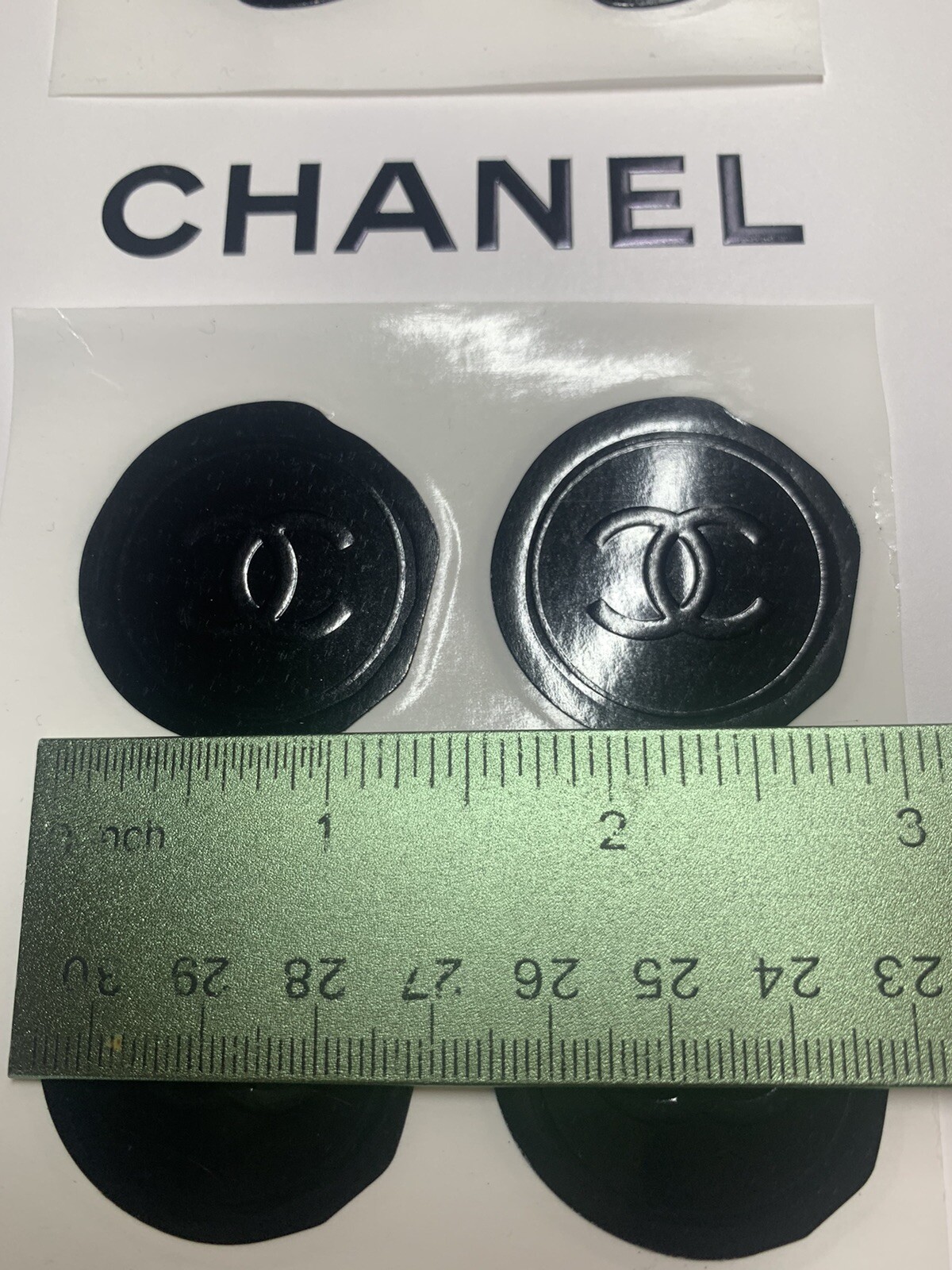 Lot of 8 Chanel Authentic Wax Stickers Seals Gift Wrap CC LOGO Boutique BLACK