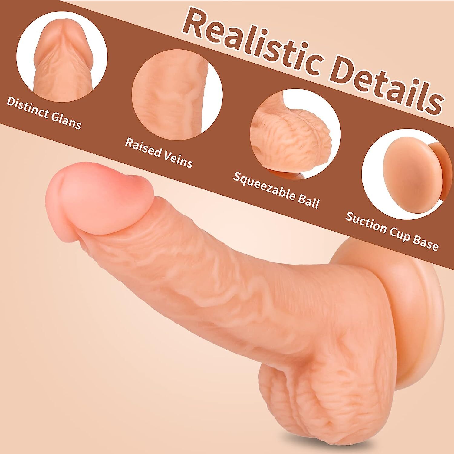 5.3" Dildo For Men Gay Anal Realistic Silicone Penis Suction Cup Women Sex Toy