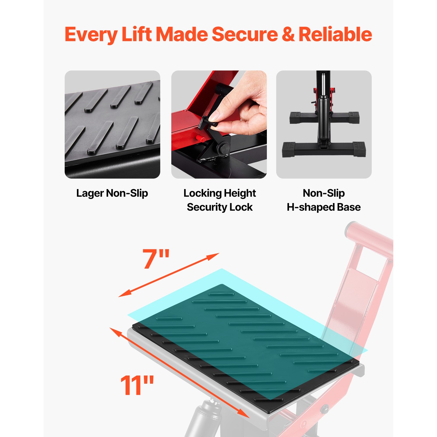 Dirt Bike Lift Stand 440 LBS Adjustable Hydraulic Lift Jack for Motorcycle Hoist