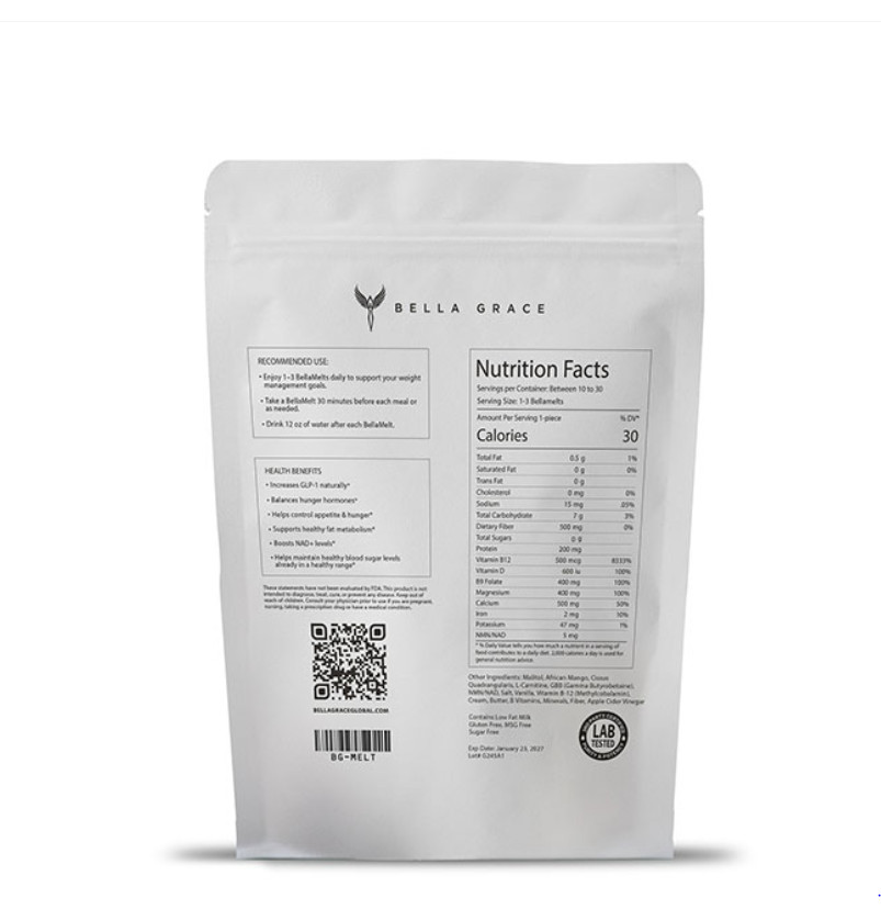 3 Bags Bella Grace BellaMelt 30 Servings/Each EXP 05/2027 New Sealed Factory