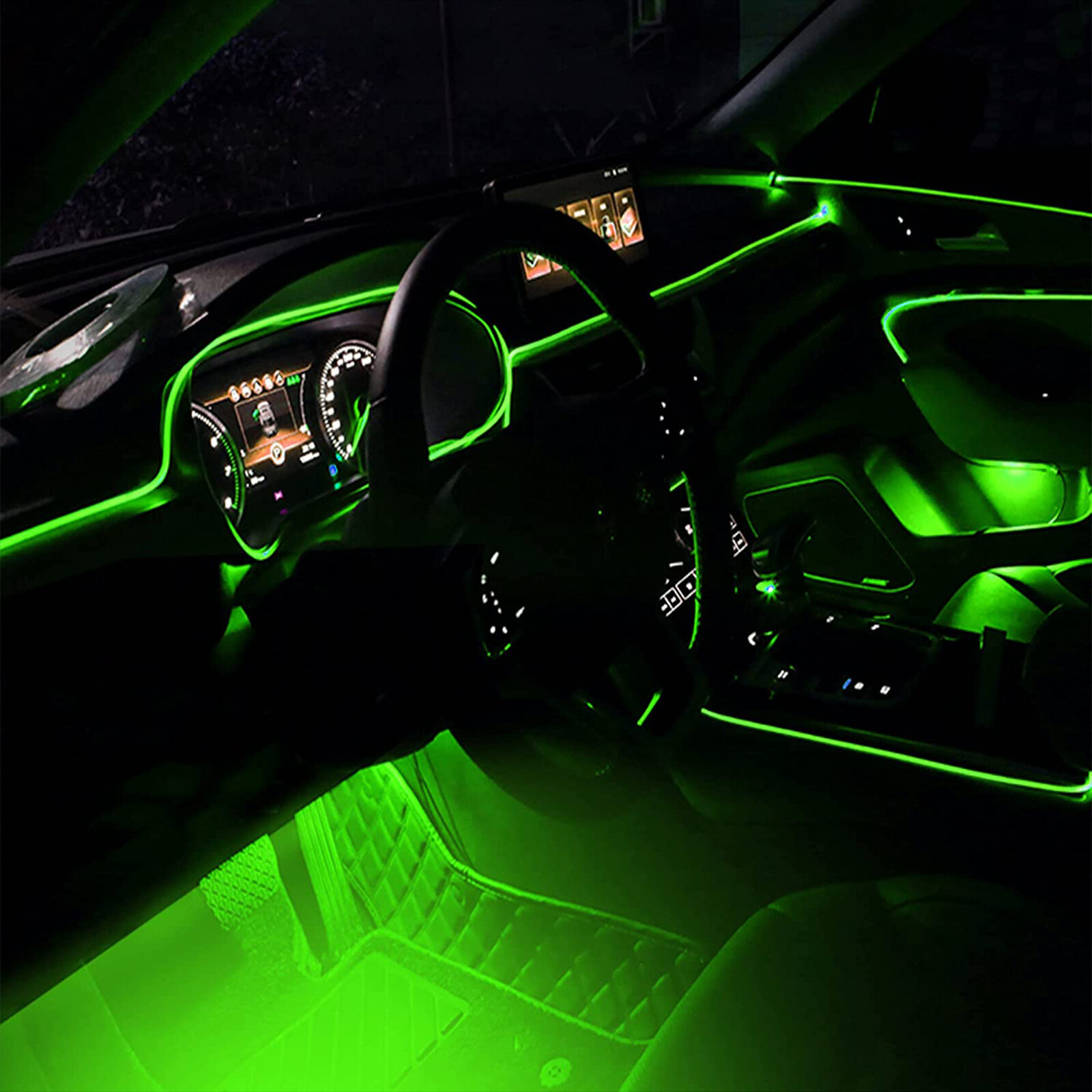 10m RGB 8 in 1 Interior Car LED Strip Lights Car Ambient Decor Neon Lights Kit