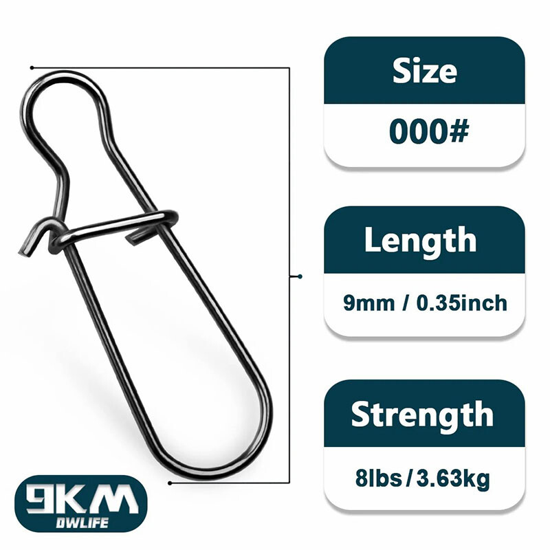 100Pcs Fishing Snaps Enhanced Duo Lock Snaps Stainless 8~154LB Quick Change Snap