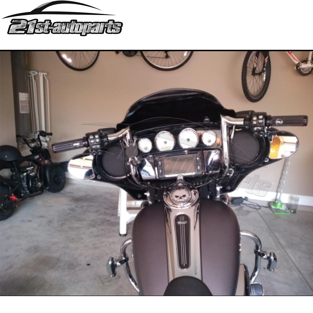 Black Chrome 10" 12" 14" For Harley Street Electra Glide Meathook Bars Handlebar