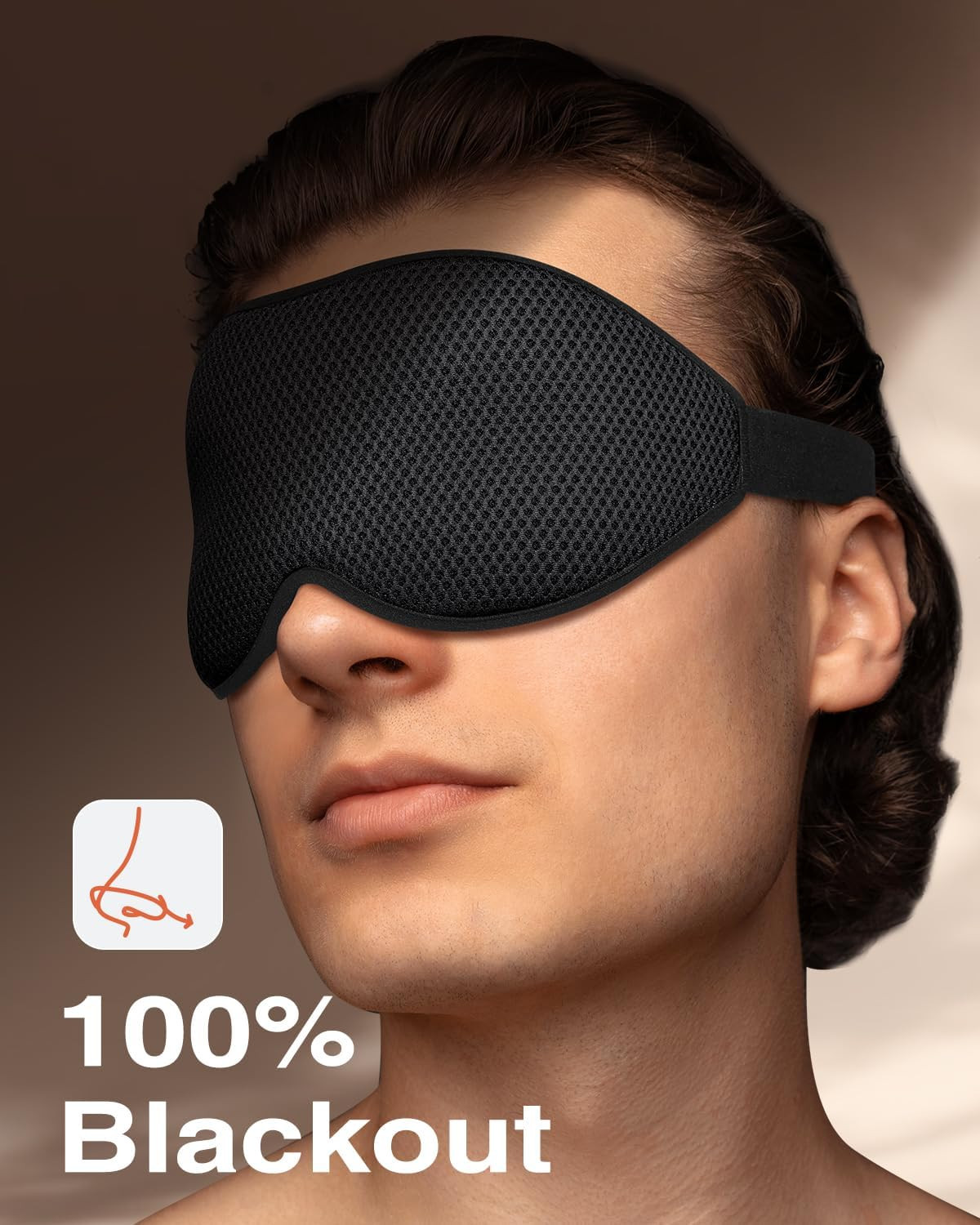 3D Sleep Mask for Side Sleeper Men Women Eye Cover Light Blocking Travel Nap