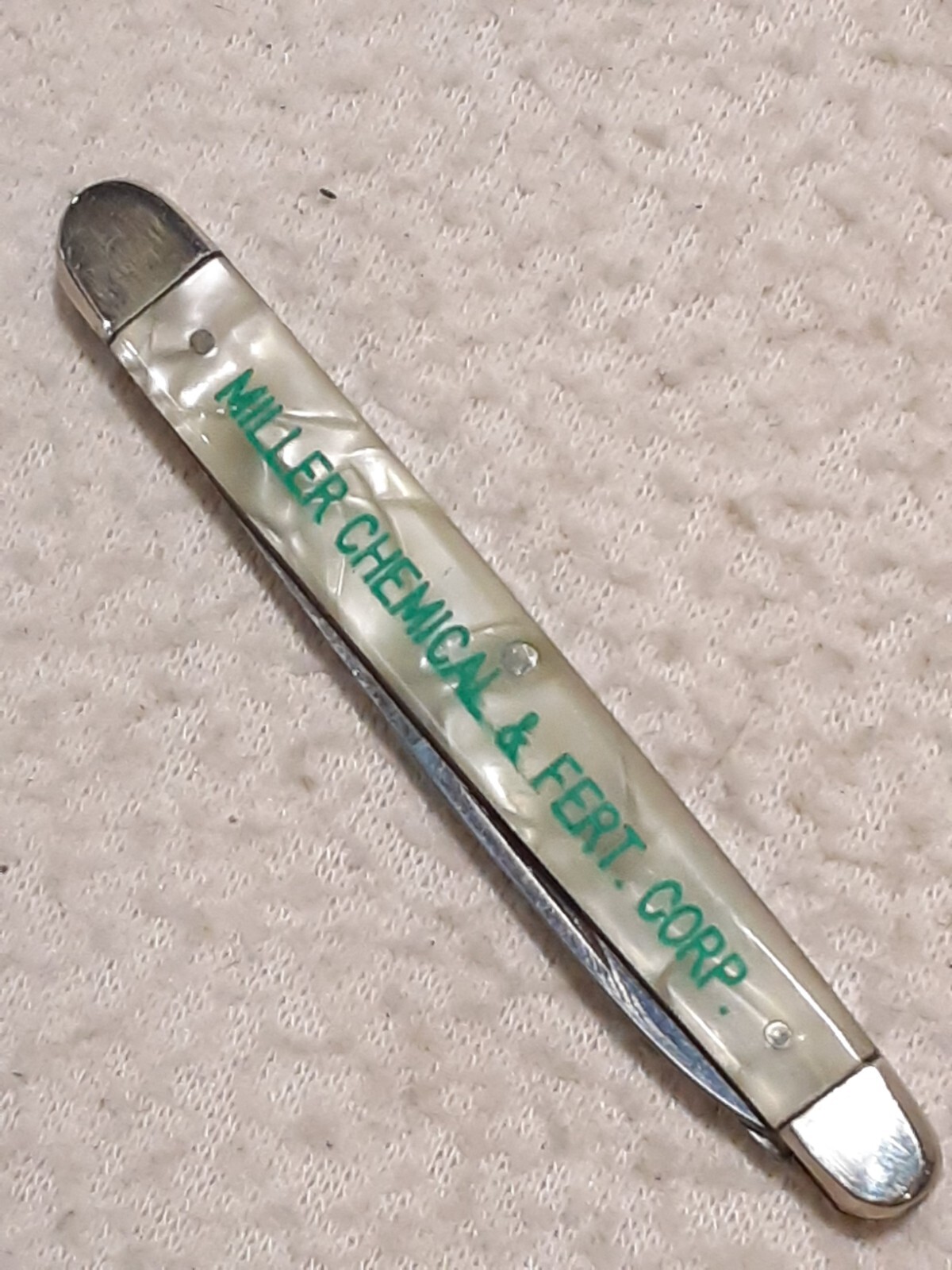 VINTAGE MURCOTT GERMANY ADVERTISING POCKET KNIFE MILLER FERTILIZER CORP BALTO MD