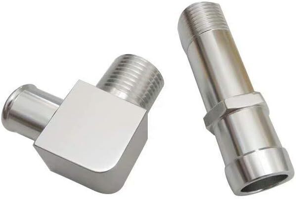 2PCS Heater Hose Fitting 3/4" Water Pump 5/8" Intake For Chevy SBC V8 Engines